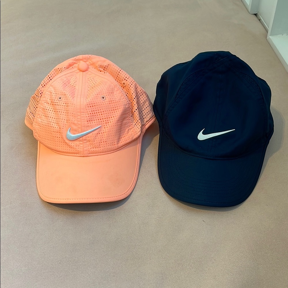 Nike Coral and Midnight Blue Caps